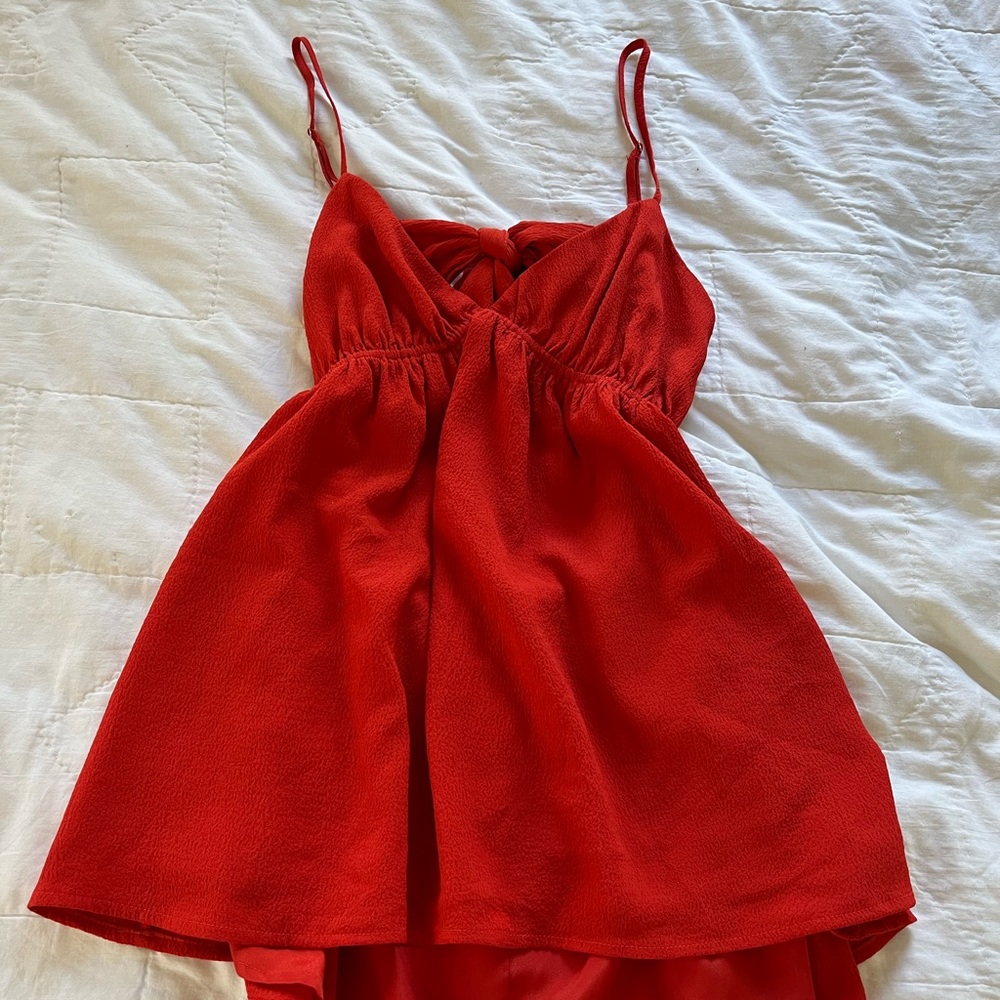 Red Strap Top With Bow In Back & Open - image 1